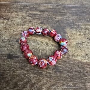 Red Stretchy Beaded Bracelet